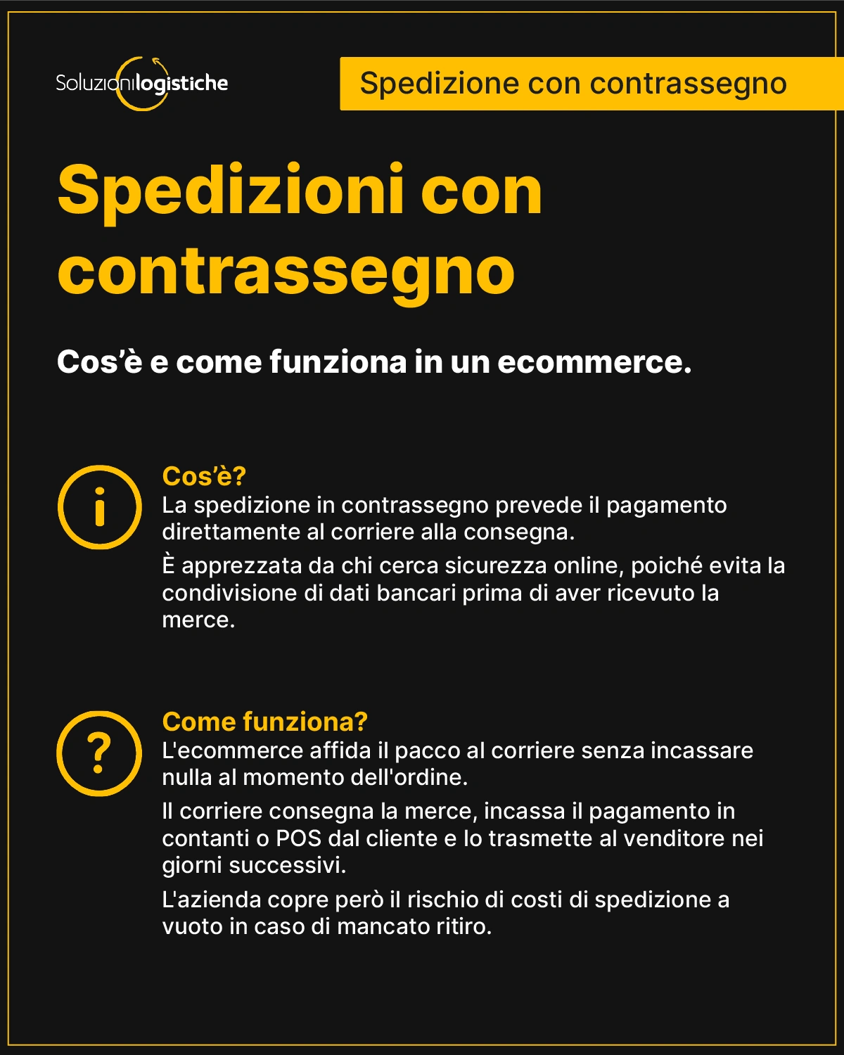 Cos'è la spedizione con contrassegno - Spedizione con contrassegno: come la gestisce un partner 3PL per ecommerce - Soluzioni Logistiche